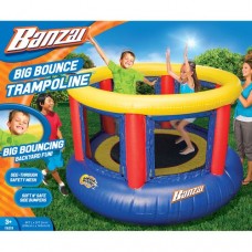 Banzai 8-Foot Mega Bounce Trampoline, Blue/Red/Yellow   555488599